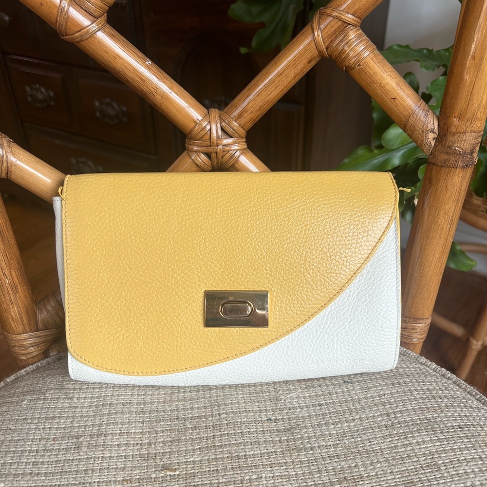 Massaccesi Yellow and White Leather Crossbody